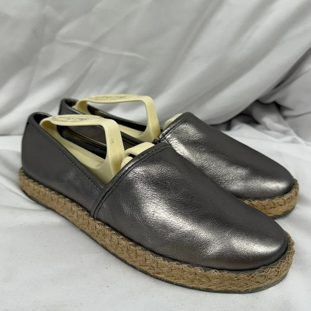 Charleston Shoe Co. Women's Dunes Slip On Casual Espadrille Shoes in Pewter EU36